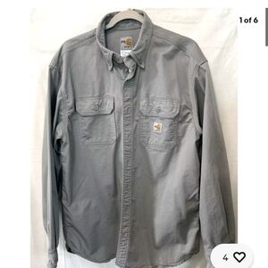 Carhartt Steel Gray Long Sleeve flame resistant Shirt